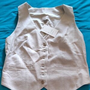 A New Day Cream Button-Up Vest